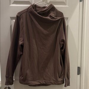 Athleta Taupe Cowl Neck Top